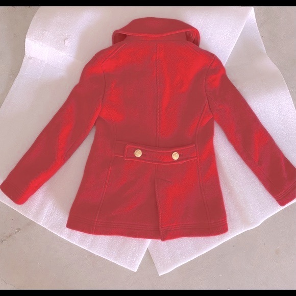 J Crew Women’s Red Pea Coat Stadium Cloth Nello Gori - Picture 5 of 9